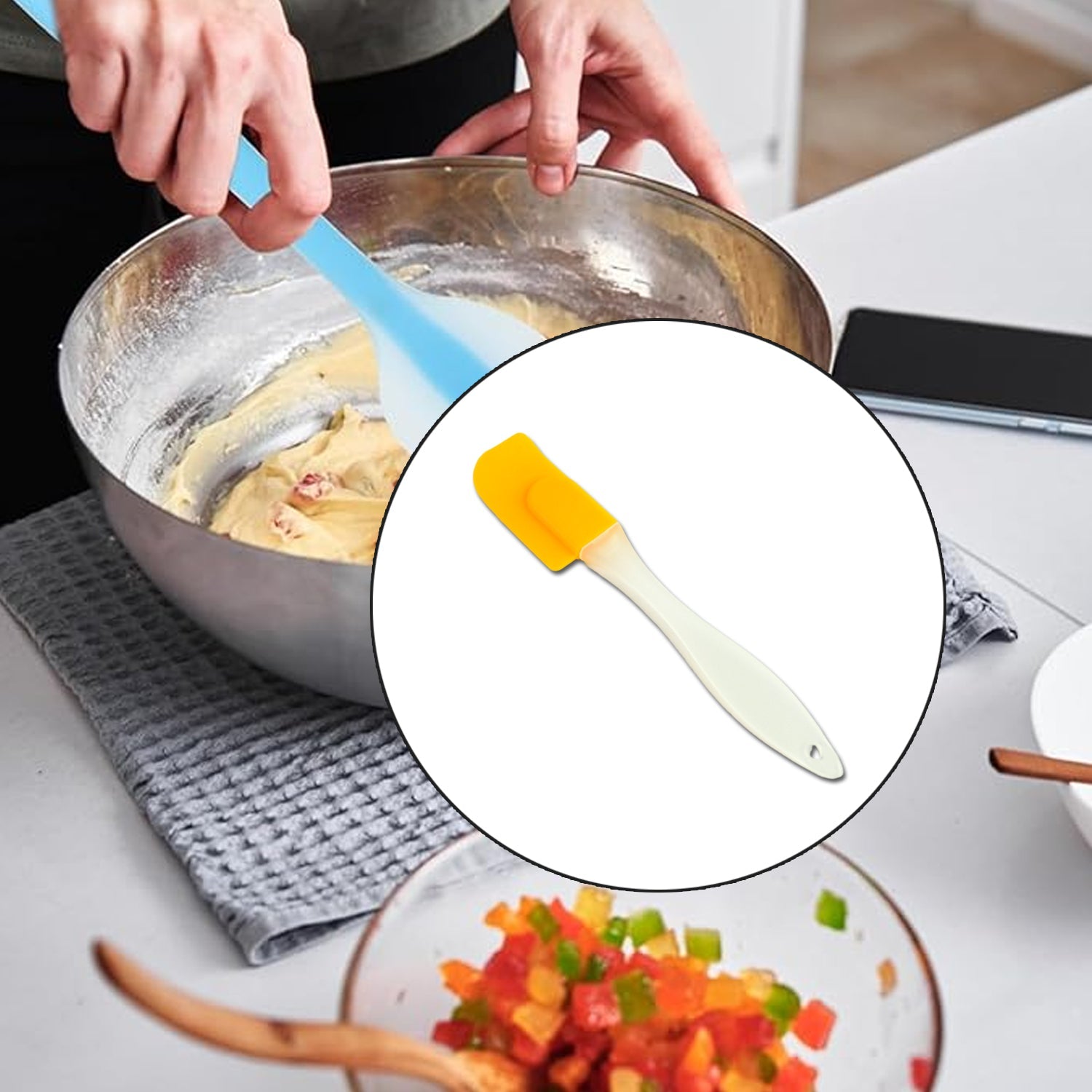 Silicone Cooking Spatula for Baking (1 Pc / 18 Cm) Silicone Cooking Spatula for Baking (1 Pc / 18 Cm)